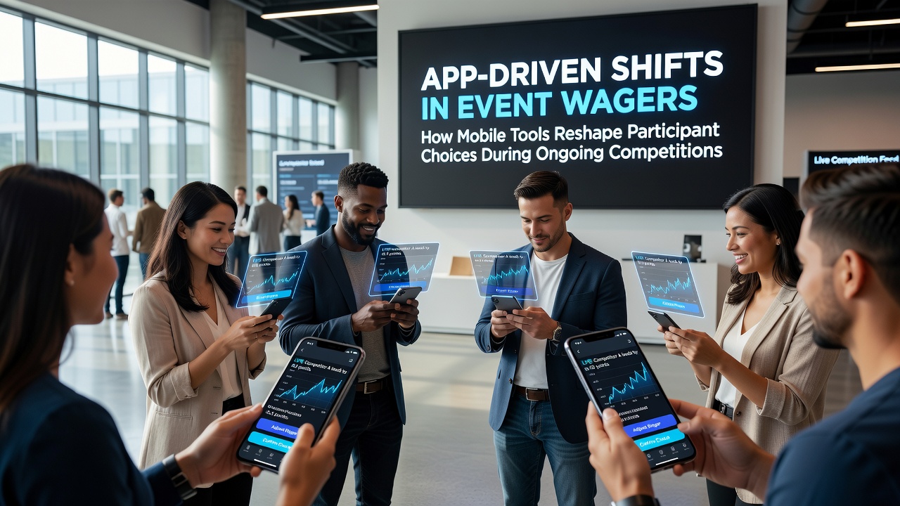 Close-up of a smartphone screen showing real-time betting adjustments during a live competition