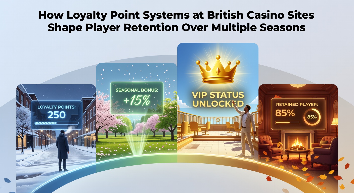 British casino interface showing loyalty point accumulation and tier progression dashboard