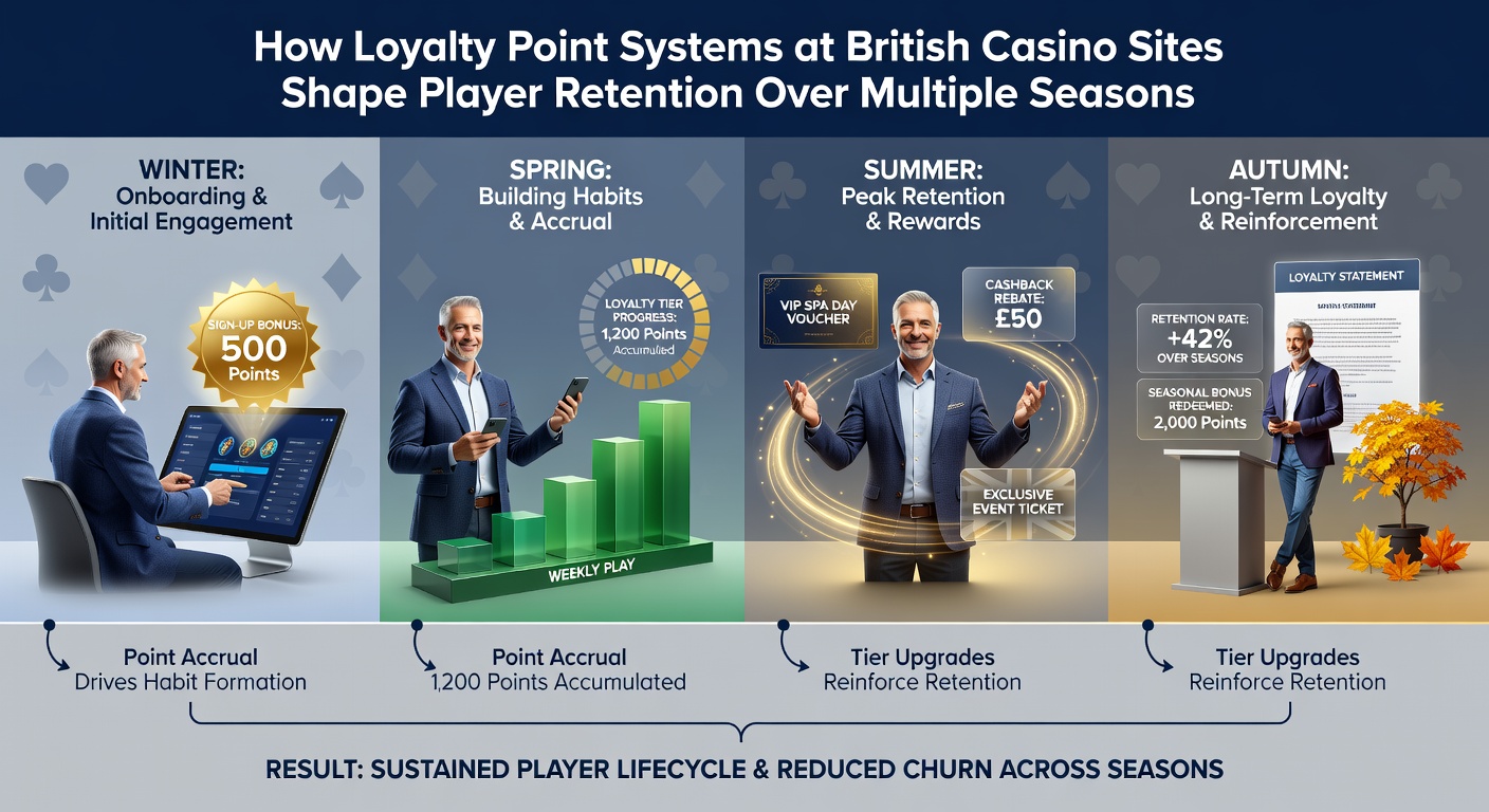 Analytics dashboard displaying seasonal retention curves for casino loyalty members in Britain