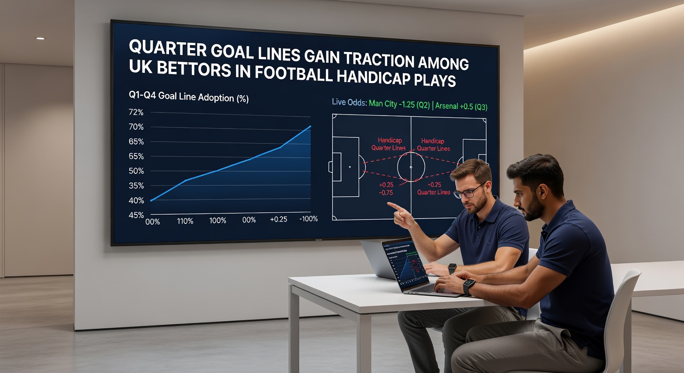 Graph showing rising volumes of quarter goal line bets in UK football markets during 2026